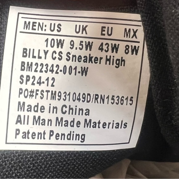 Billy CS Men’s Sneaker High Size 10 NEW #B1239A - Picture 8 of 11